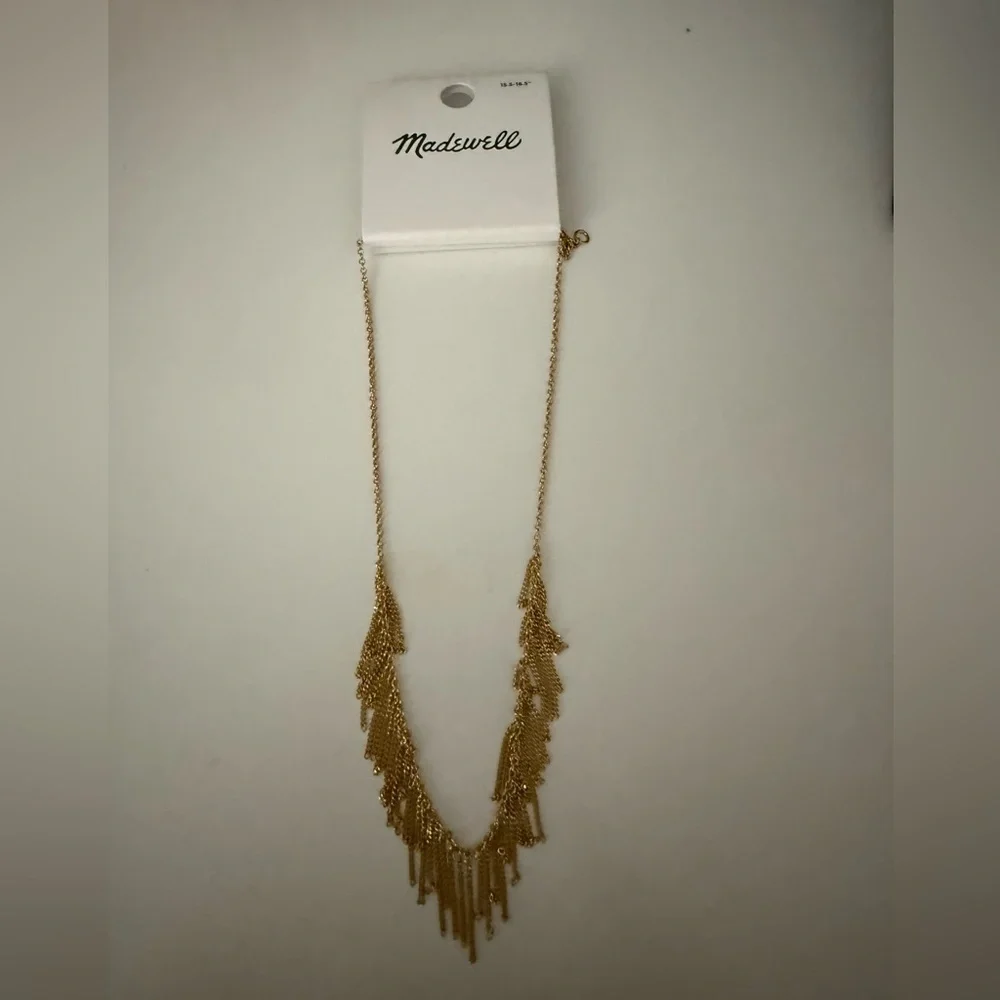 NWT Madewell Gold Fringe Necklace - Picture 3 of 4